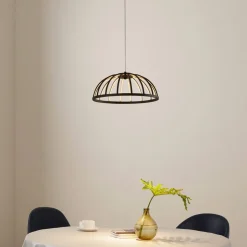 Lucande LED-hængelampe Attea, sort, Ø 40 cm, aluminium