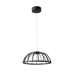 Lucande LED-hængelampe Attea, sort, Ø 40 cm, aluminium