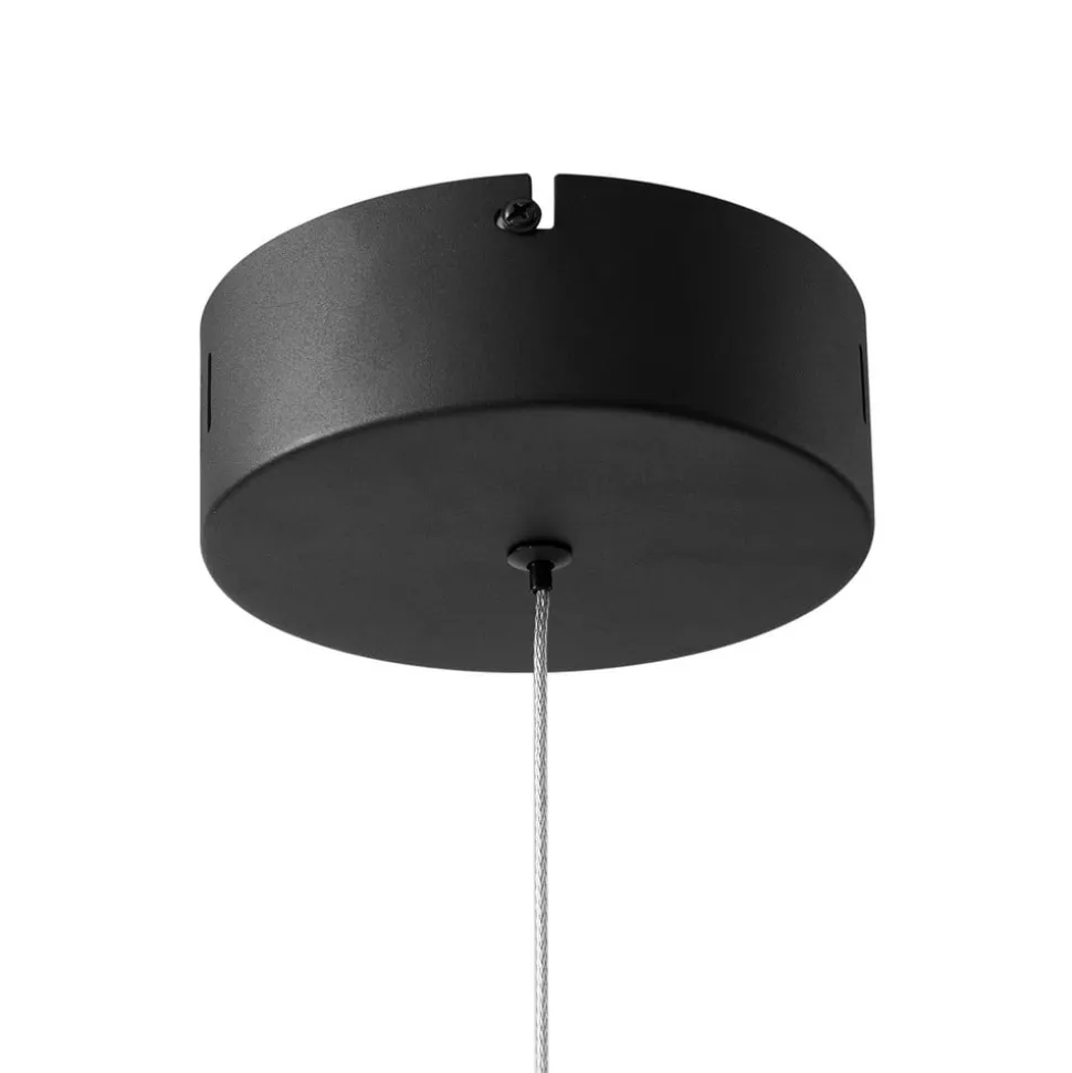 Lucande LED-hængelampe Attea, sort, Ø 40 cm, aluminium