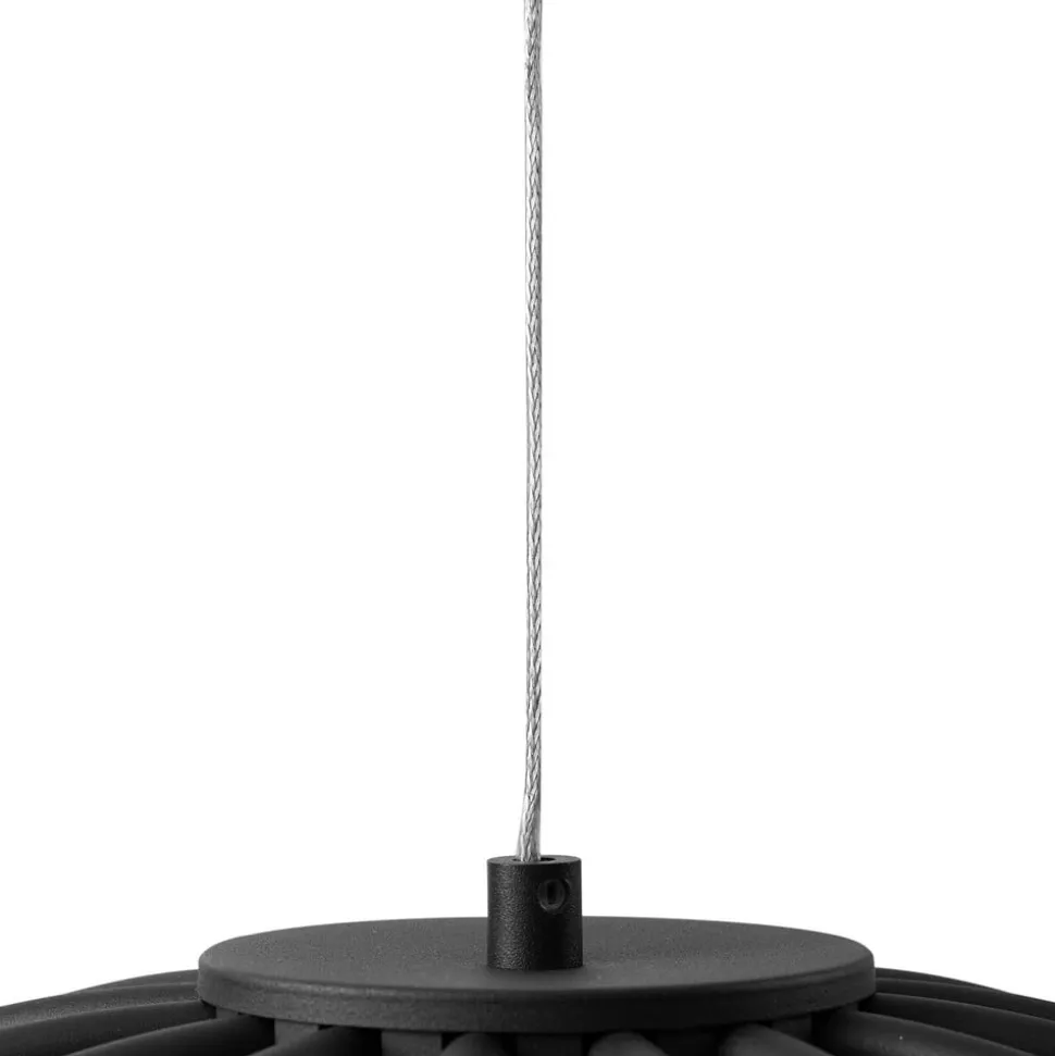Lucande LED-hængelampe Attea, sort, Ø 40 cm, aluminium