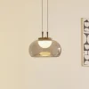 Lucande LED-hængelampe Dain, 1 lyskilde, røggrå, glas