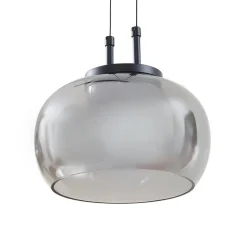 Lucande LED-hængelampe Dain, 3 lyskilder, røggrå, glas