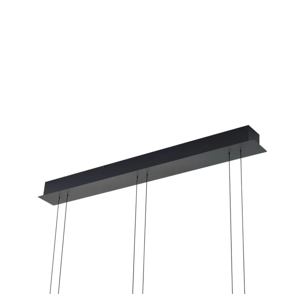 Lucande LED-hængelampe Dain, 3 lyskilder, røggrå, glas