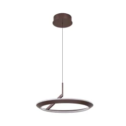 Lucande LED-hængelampe Eldra, kaffebrun, Ø 55 cm, CCT