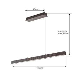 Lucande LED-hængelampe Emara, mørkt træ, eg, CCT