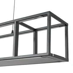 Lucande LED-hængelampe Estante, sort, dæmpbar