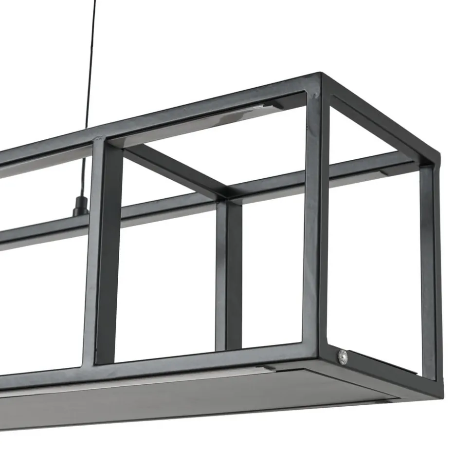 Lucande LED-hængelampe Estante, sort, dæmpbar