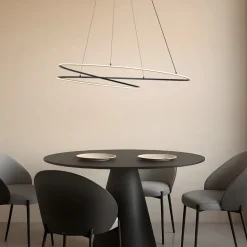 Lucande LED-hængelampe Gavril, 100 cm, sort, dæmpbar