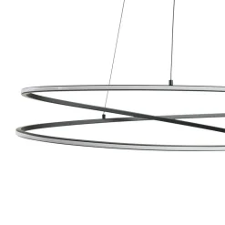 Lucande LED-hængelampe Gavril, 100 cm, sort, dæmpbar