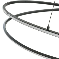 Lucande LED-hængelampe Gavril, 100 cm, sort, dæmpbar