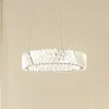 Lucande LED-hængelampe Glacis, krystal, Ø 40 cm, krom