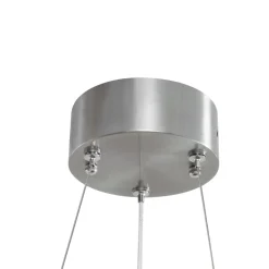 Lucande LED-hængelampe Glacis, krystal, Ø 40 cm, krom
