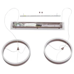 Lucande LED-hængelampe Kolo, 86 cm, 2 lyskilder, brun, dæmpbar