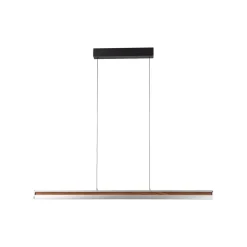 Lucande LED-hængelampe Lutana, rosaguld/træfarvet, 101 cm