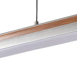 Lucande LED-hængelampe Lutana, rosaguld/træfarvet, 101 cm