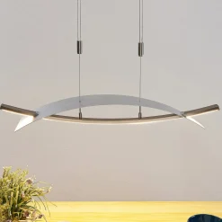 Lucande LED-hængelampe Marija, 91 cm, sølv, dæmpbar