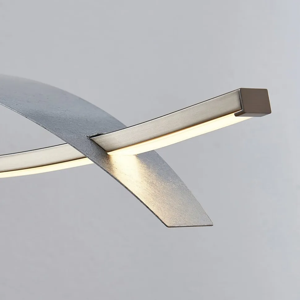 Lucande LED-hængelampe Marija, 91 cm, sølv, dæmpbar