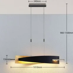 Lucande LED-hængelampe Marija, 101 cm, sort, dæmpbar