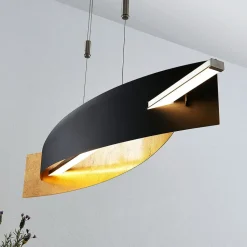Lucande LED-hængelampe Marija, 101 cm, sort, dæmpbar