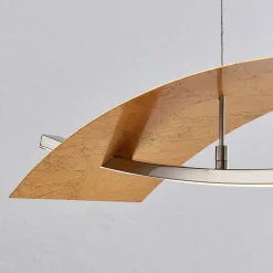 Lucande LED-hængelampe Marija, 91 cm, guldfarvet, dæmpbar