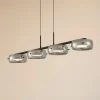 Lucande LED-hængelampe Martis, sort, 4 lyskilder, dæmpbar