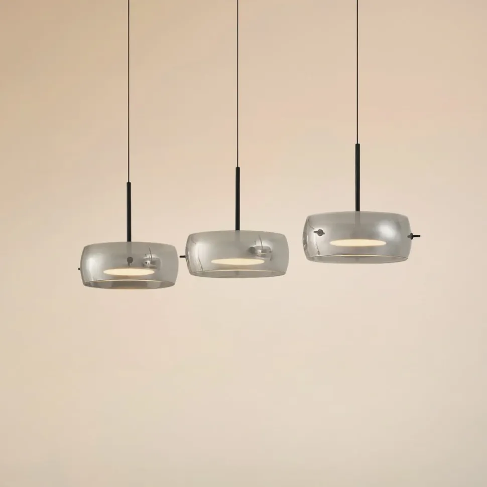 Lucande LED-hængelampe Martis, sort, 3 lyskilder, step-dæmpbar