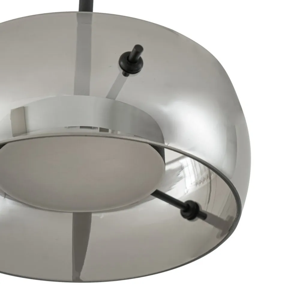 Lucande LED-hængelampe Martis, sort, 3 lyskilder, step-dæmpbar