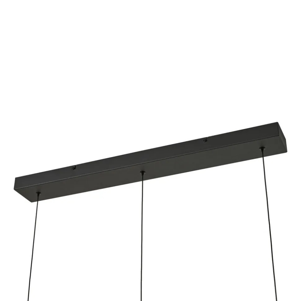 Lucande LED-hængelampe Martis, sort, 3 lyskilder, step-dæmpbar