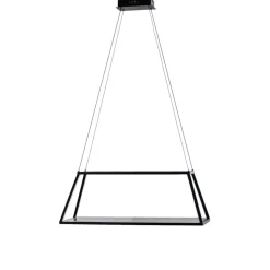 Lucande LED-hængelampe Mensola, sort, aluminium, 75 cm