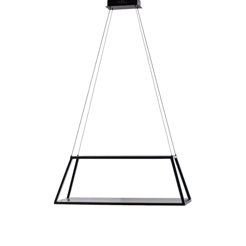 Lucande LED-hængelampe Mensola, sort, aluminium, 75 cm