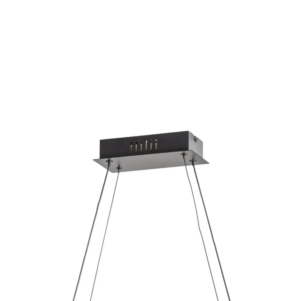 Lucande LED-hængelampe Mensola, sort, aluminium, 75 cm