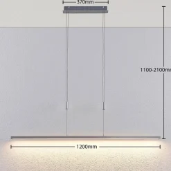 Lucande LED-hængelampe Myron, touchdæmper, CCT, aluminium