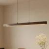 Lucande LED-hængelampe Nihalo, valnød, 122 cm, dæmpbar, CCT