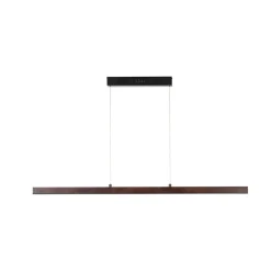 Lucande LED-hængelampe Nihalo, valnød, 122 cm, dæmpbar, CCT