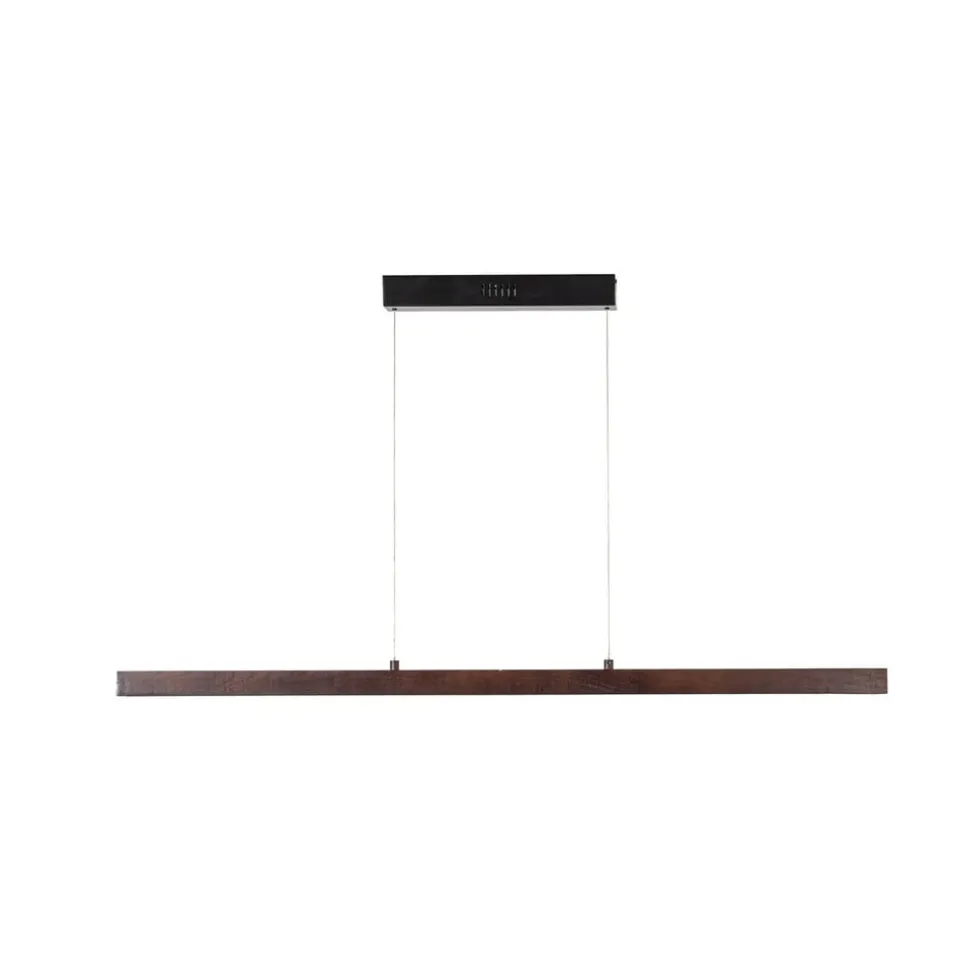 Lucande LED-hængelampe Nihalo, valnød, 122 cm, dæmpbar, CCT