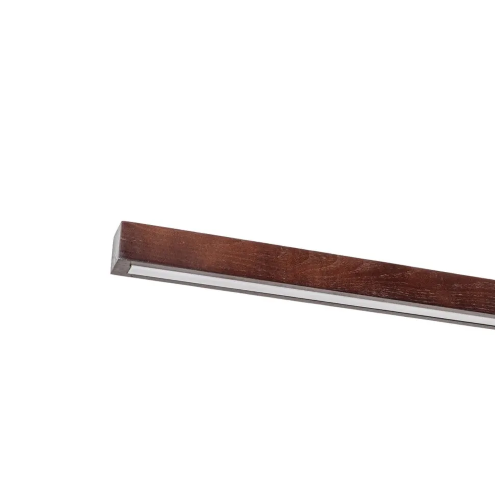 Lucande LED-hængelampe Nihalo, valnød, 122 cm, dæmpbar, CCT