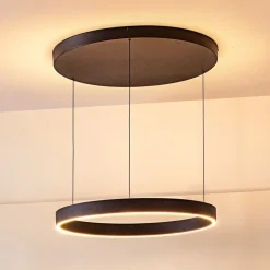 Lucande LED-hængelampe Philine, Ø 60 cm, sort, jern