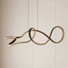 Lucande LED-hængelampe Rodado, sort, 110 cm, aluminium