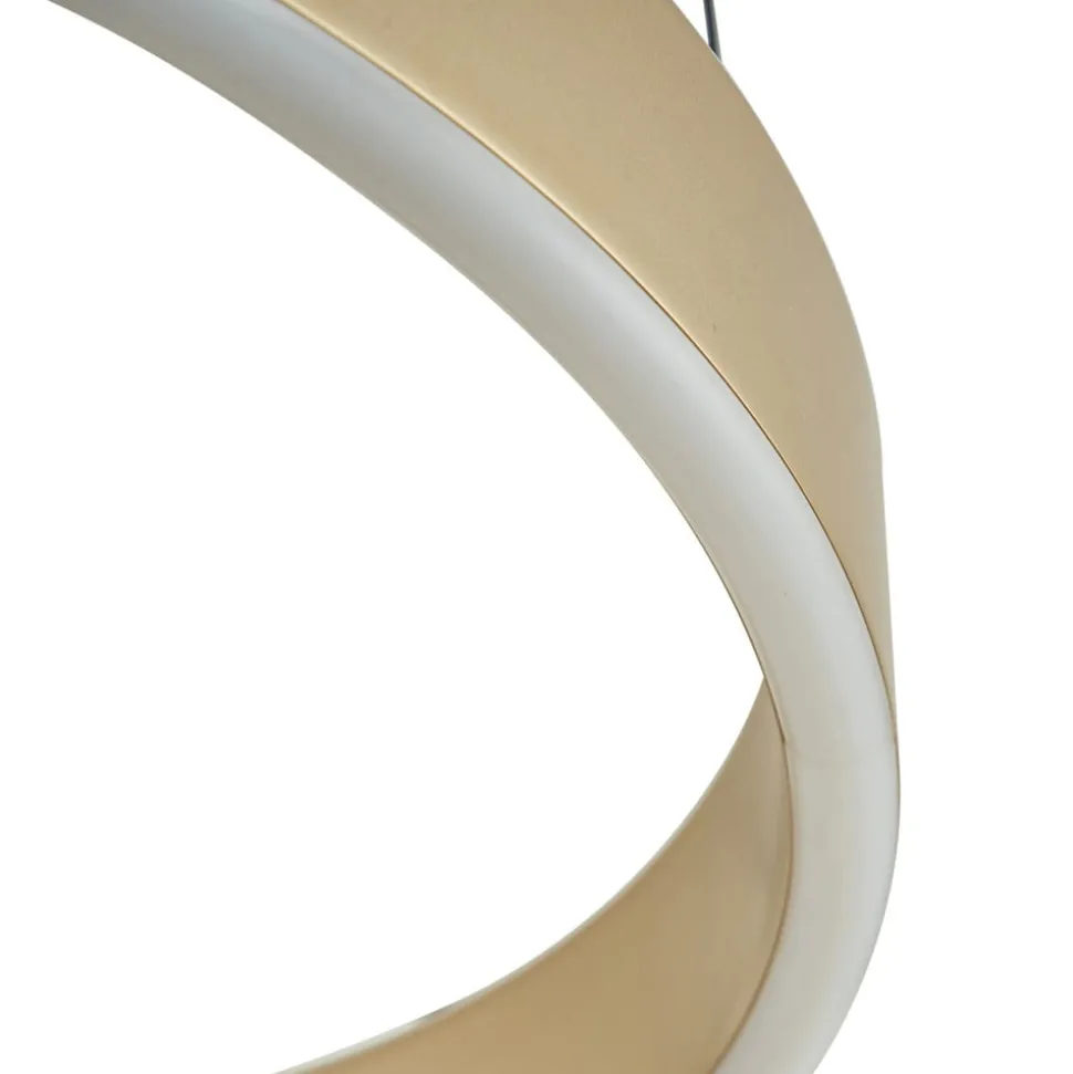 Lucande LED-hængelampe Tindra, Ø 40 cm, guld, dæmpbar