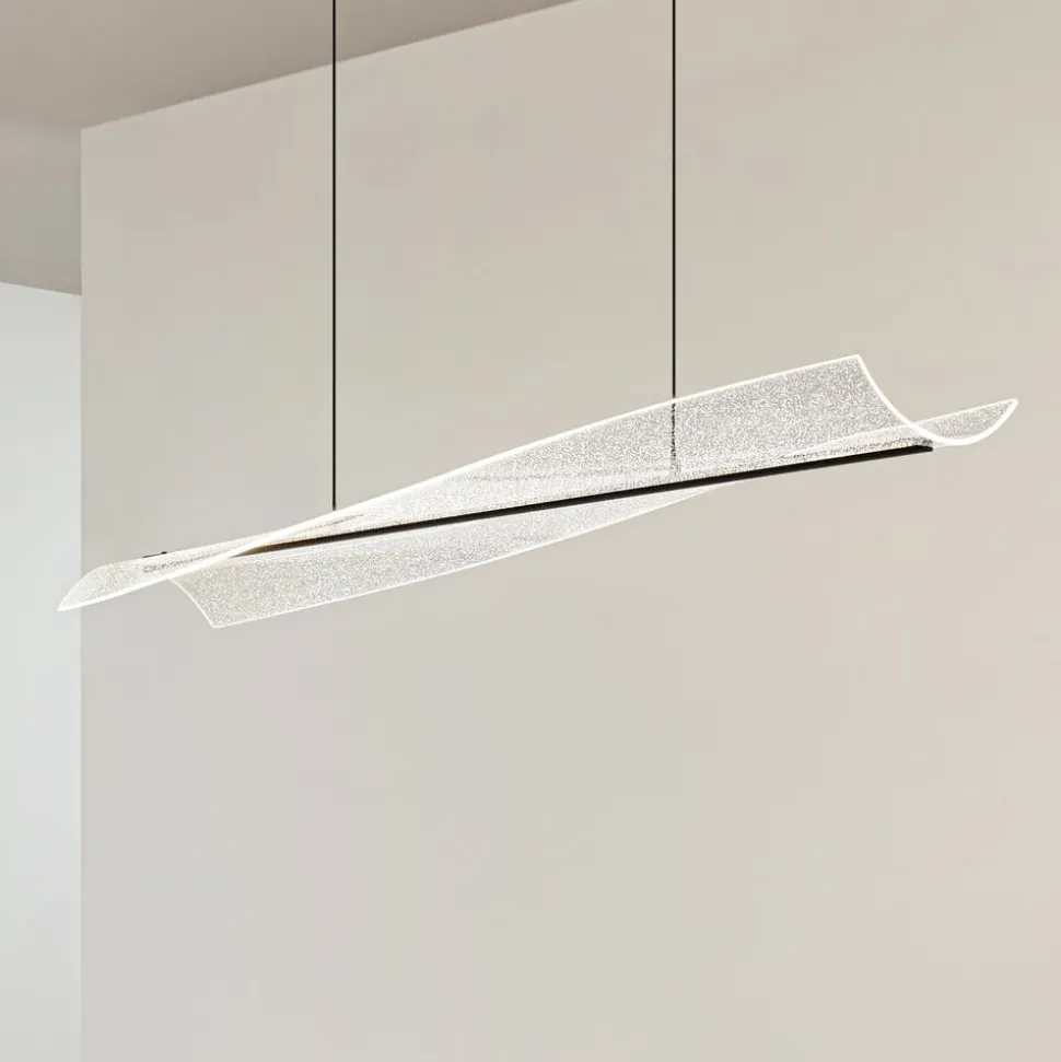 Lucande LED-hængelampe Vellia, sort, længde 112 cm, CCT
