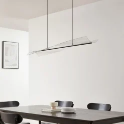 Lucande LED-hængelampe Vellia, sort, længde 112 cm, CCT