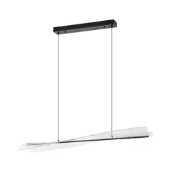 Lucande LED-hængelampe Vellia, sort, længde 112 cm, CCT