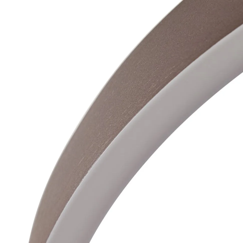 Lucande LED-hængelampe Yonam, Ø 60 cm, 1 lyskilde, brun, CCT