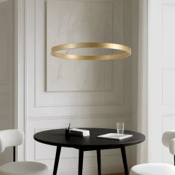 Lucande LED-hængelampe Yonam, Ø 80 cm, 1 lyskilde, guld, CCT