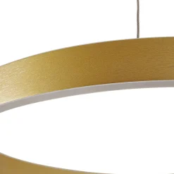 Lucande LED-hængelampe Yonam, Ø 60 cm, 1 lyskilde, guld, CCT