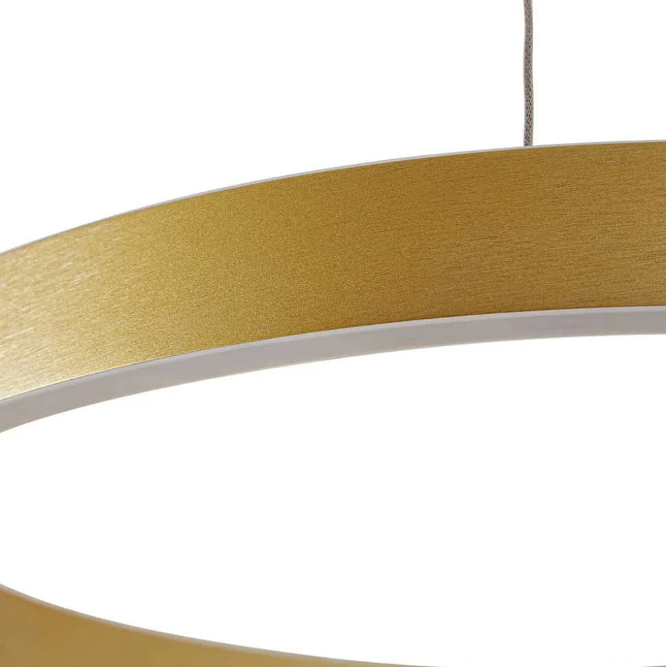 Lucande LED-hængelampe Yonam, Ø 60 cm, 1 lyskilde, guld, CCT