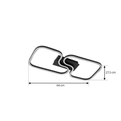 Lucande LED-loftlampe Amiya, 64 cm, sort, aluminium
