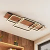 Lucande LED-loftlampe Chariska, 95 cm, sort, træ, CCT