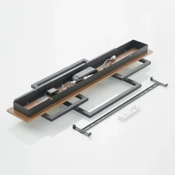 Lucande LED-loftlampe Chariska, 95 cm, sort, træ, CCT