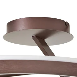 Lucande LED-loftlampe Eldra, kaffebrun, Ø 55 cm, CCT